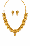 Traditional Gold Mango Design Necklace Set with Matching Earrings