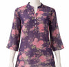 Purple Floral Printed Women’s Top – Stylish Casual Wear