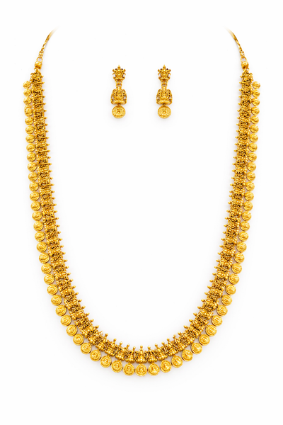 Traditional Lakshmi Coin Temple Necklace Set