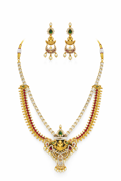 Traditional Temple Jewellery Necklace Set with Earrings
