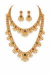 Traditional Kundan Bridal Necklace Set with Long Haar & Pearl Drops