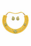 Traditional Lakshmi Coin Temple Necklace with Paisley Pendant & Stud Earrings